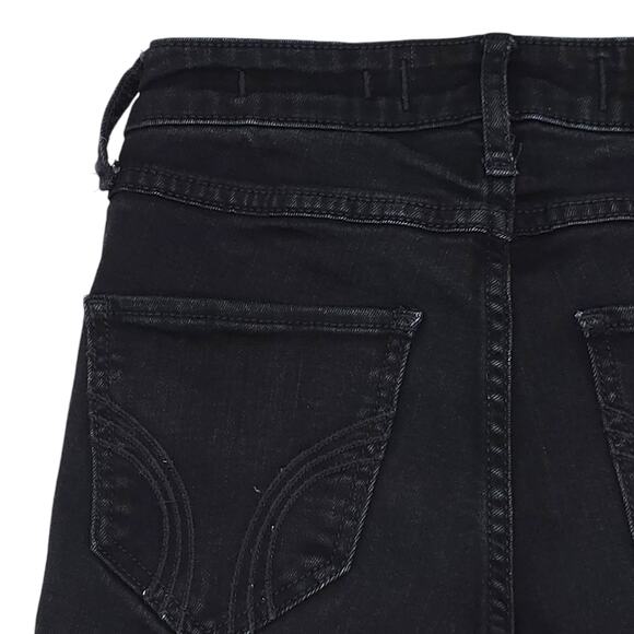 Hollister Jeans Womens 00 Short Black Super Skinny High Rise Distressed Stretch - Picture 10 of 13